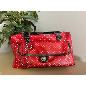Disney Parks Minnie Mouse Sketch Handbag Purse Red with White Polka Dots‎